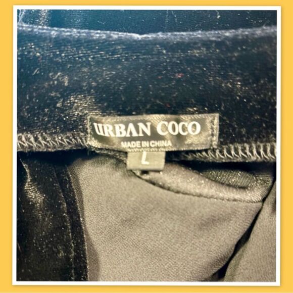 Urban CoCo Women's Long Sleeve Velvet Coat with Asymmetric Chiffon Hem - Picture 3 of 4